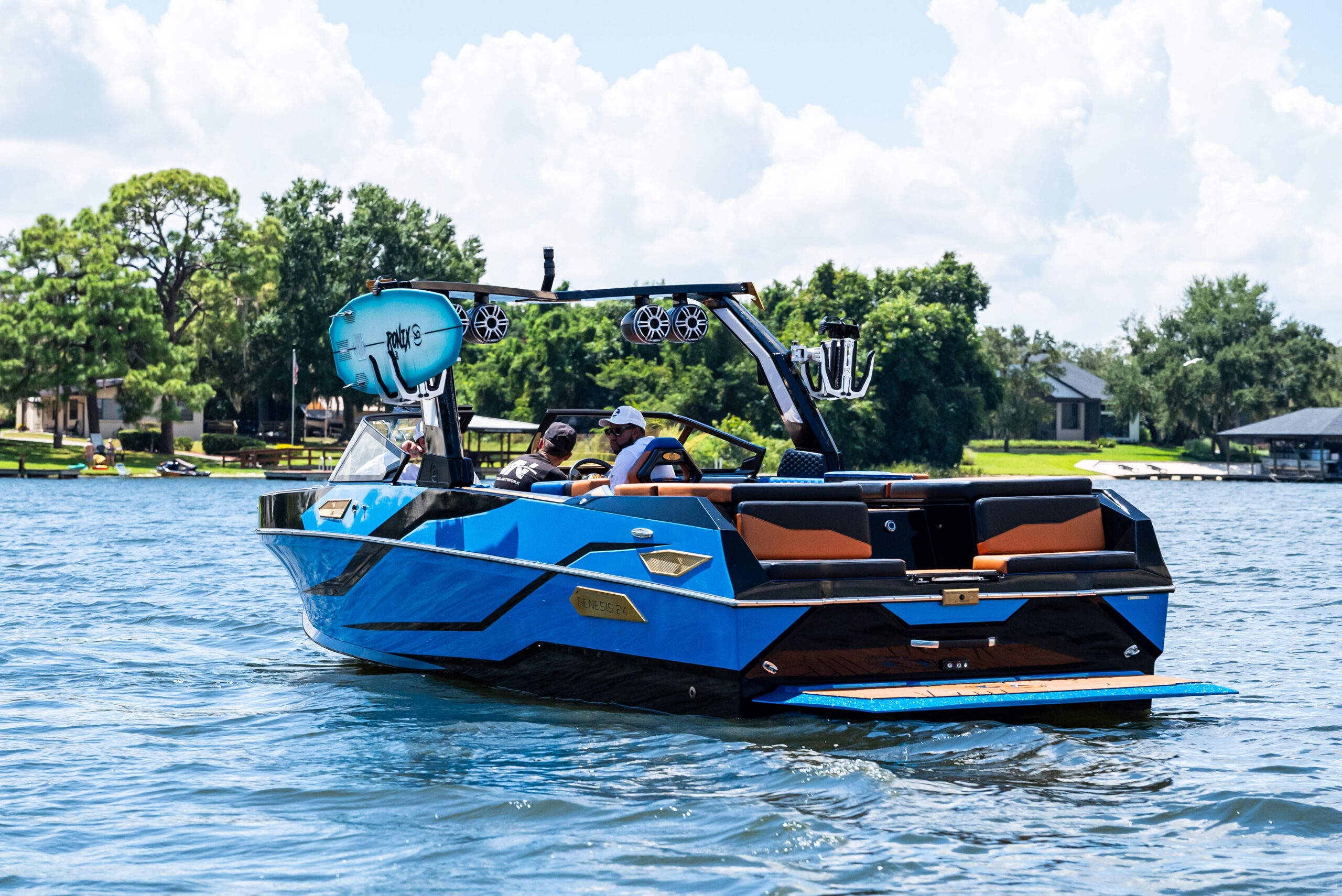Genesis 24 hybrid demonstrator on the water with passengers